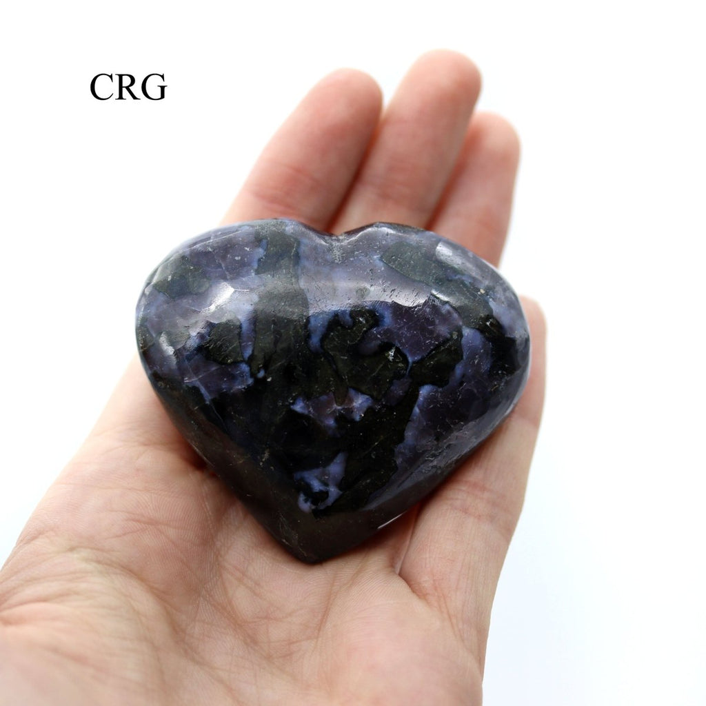 SET OF 4 - Indigo Gabbro Gemstone Puffy Hearts / 2-4" AVG