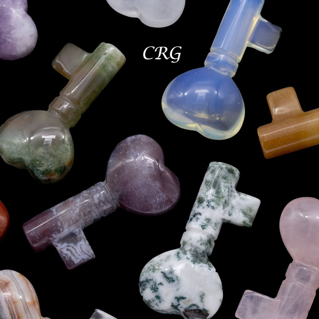Set of 4 - Key To My Heart Friendship Love Crystal