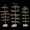 SET OF 4 -Lapis Lazuli - 500 Gemstone Chip Tree w/ Cluster Base - Gold Wire