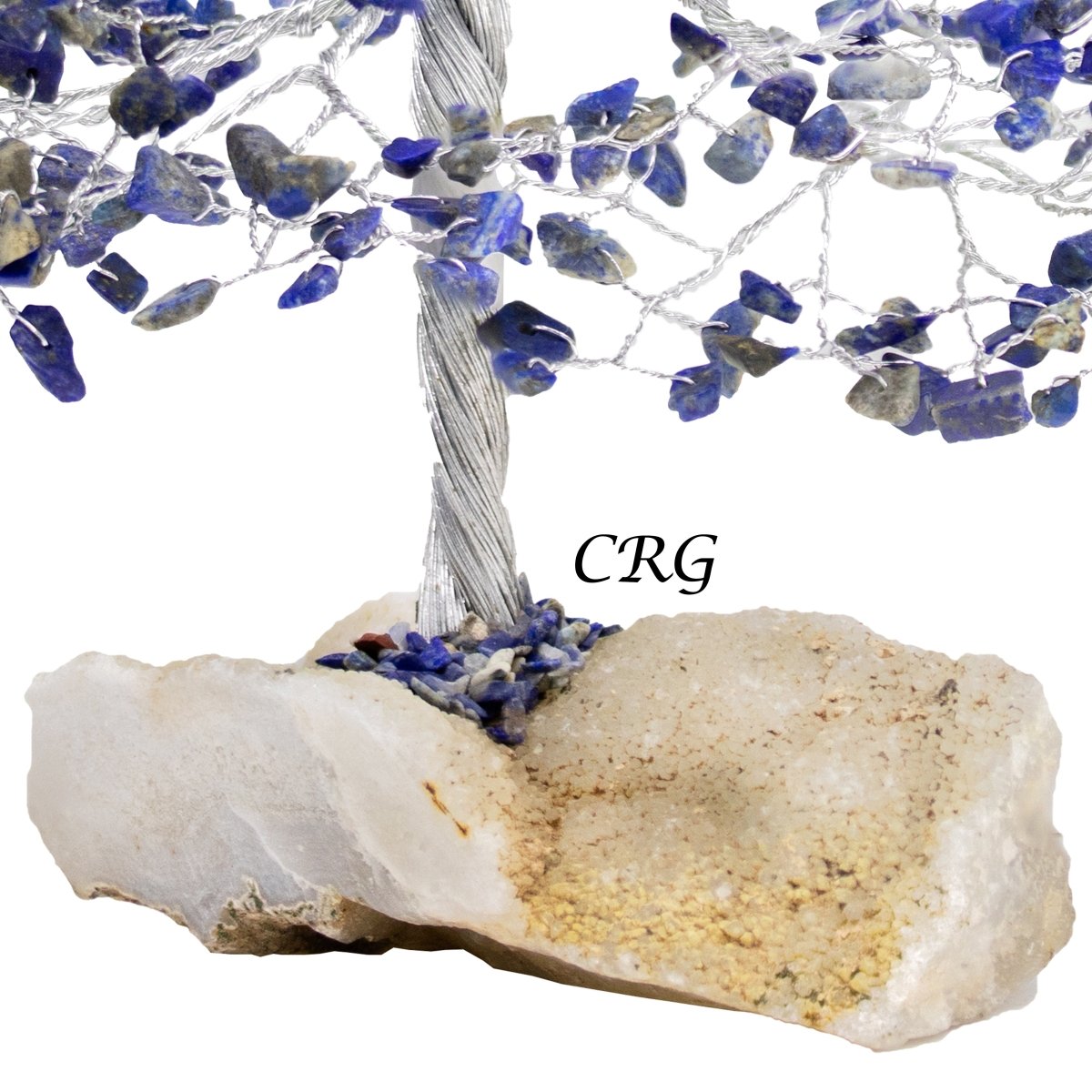 SET OF 4 -Lapis Lazuli - 500 Gemstone Chip Tree w/ Cluster Base - Silver Wire