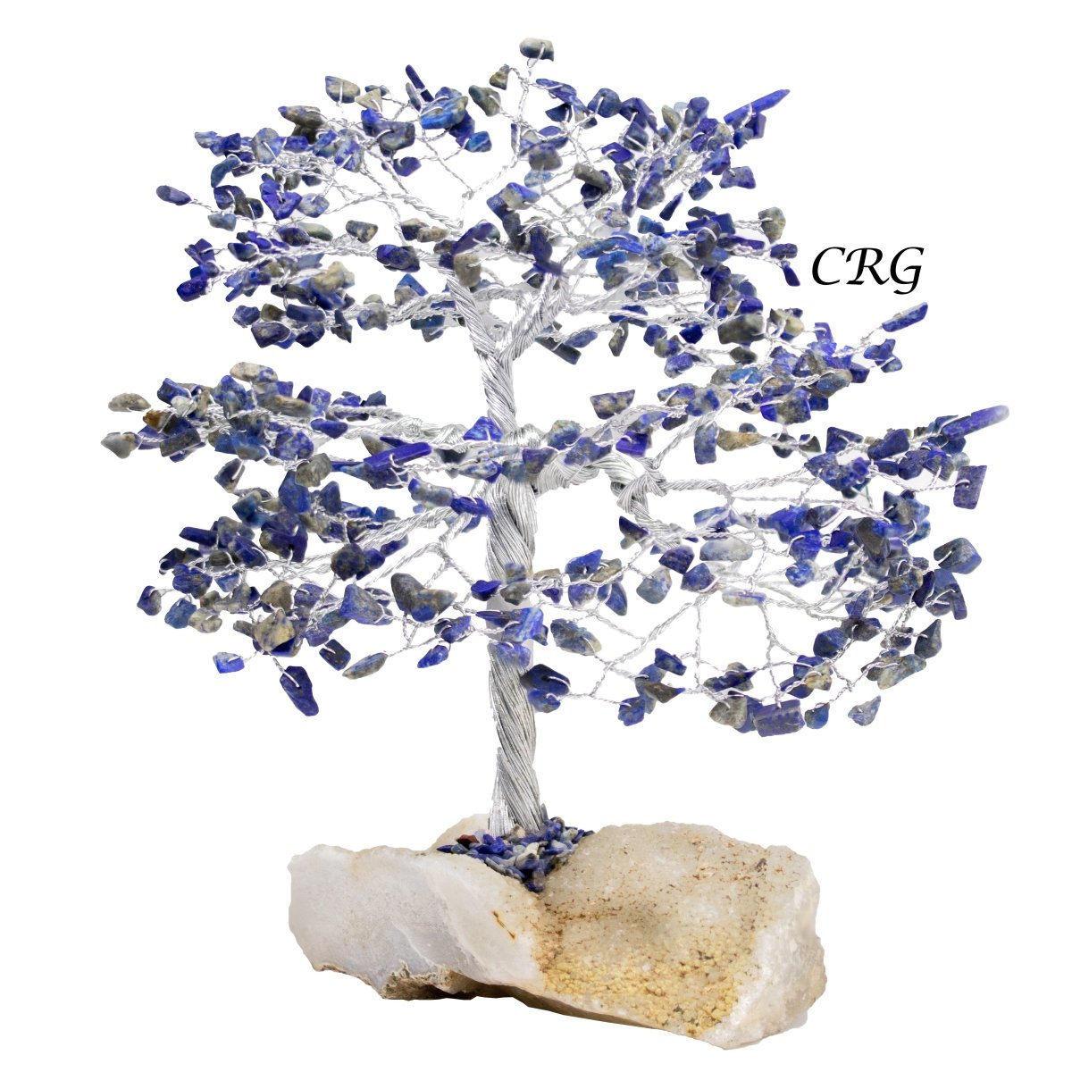 SET OF 4 -Lapis Lazuli - 500 Gemstone Chip Tree w/ Cluster Base - Silver Wire