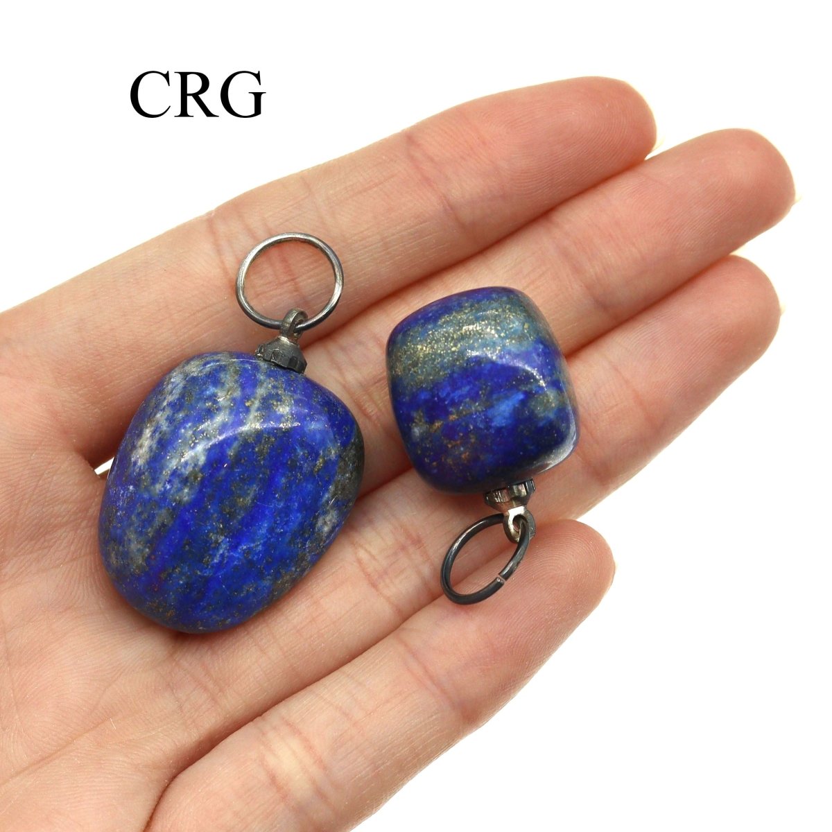 SET OF 3 - Lapis Lazuli Tumbled Pendant w/ Silver Bail / 1" Avg