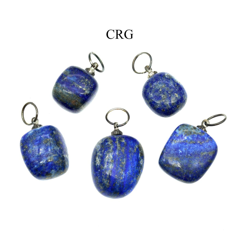 SET OF 3 - Lapis Lazuli Tumbled Pendant w/ Silver Bail / 1" Avg