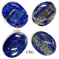 SET OF 4 - Lapis Worry Stones with Thumb Indent / 1" AVG