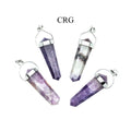 SET OF 4 - Lepidolite Double Terminated Point Pendant with Silver Swivel Bail / 1" AVG