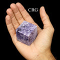 SET OF 4 - Lepidolite Gemstone Cubes / 40-45mm AVG