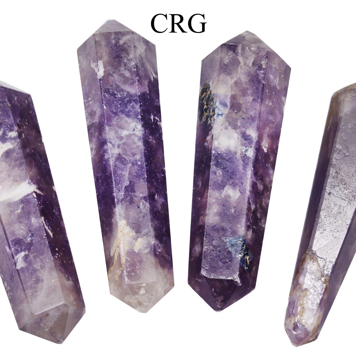 SET OF 4 - Lepidolite Mini Double Terminated Points / 1" AVG