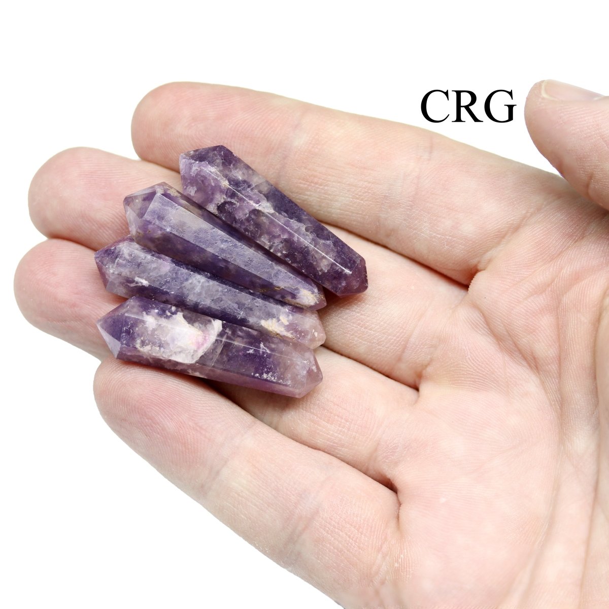 SET OF 4 - Lepidolite Mini Double Terminated Points / 1" AVG