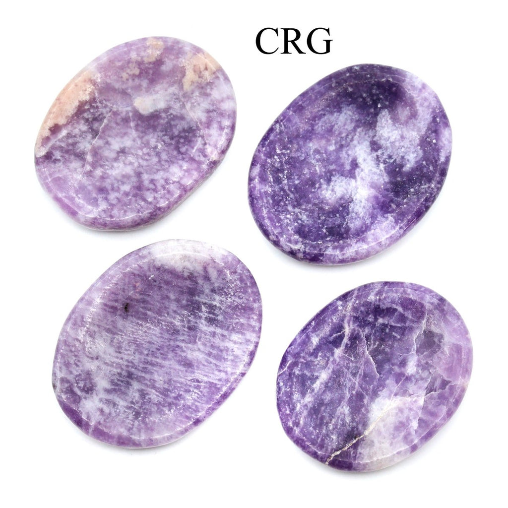 SET OF 4 - Lepidolite Worry Stones w/ Thumb Indent / 1" Avg