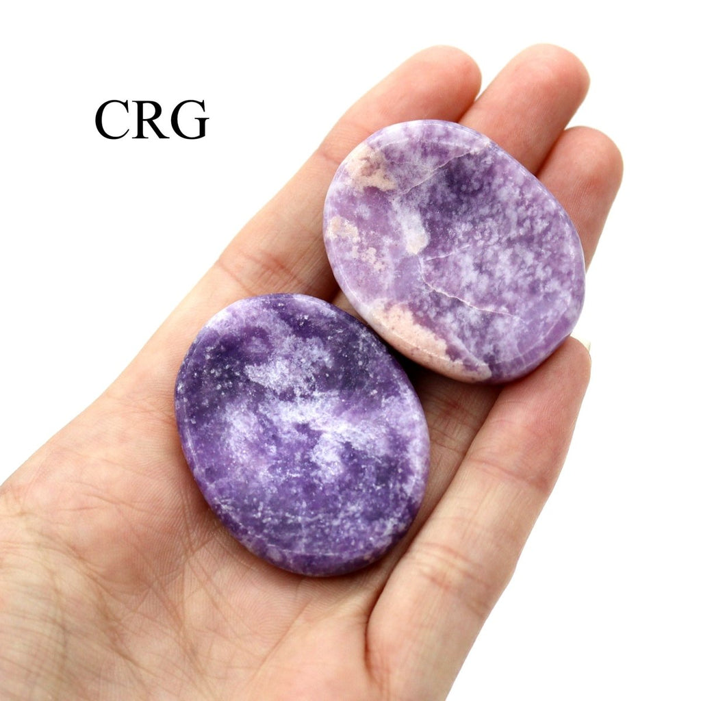 SET OF 4 - Lepidolite Worry Stones w/ Thumb Indent / 1" Avg