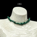 Malachite Inspired Strand Chip Choker Necklace (16 Inches) (4 Pieces) (INJD)
