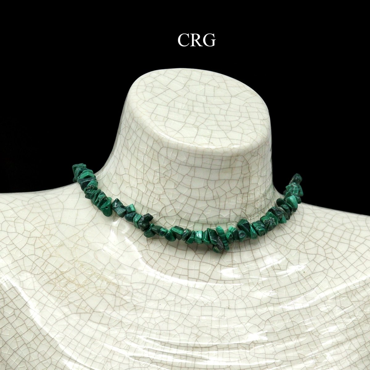 Malachite Inspired Strand Chip Choker Necklace (16 Inches) (4 Pieces) (INJD)
