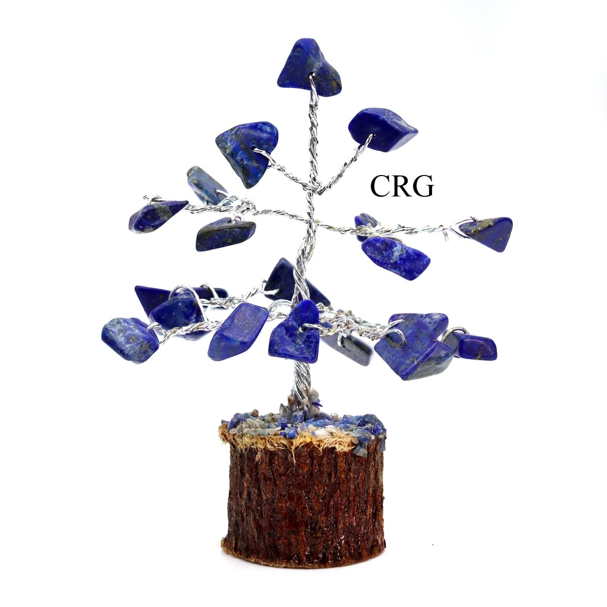 SET OF 4 - Mini Lapis Gemstone Chip Tree / 1-2" AVG
