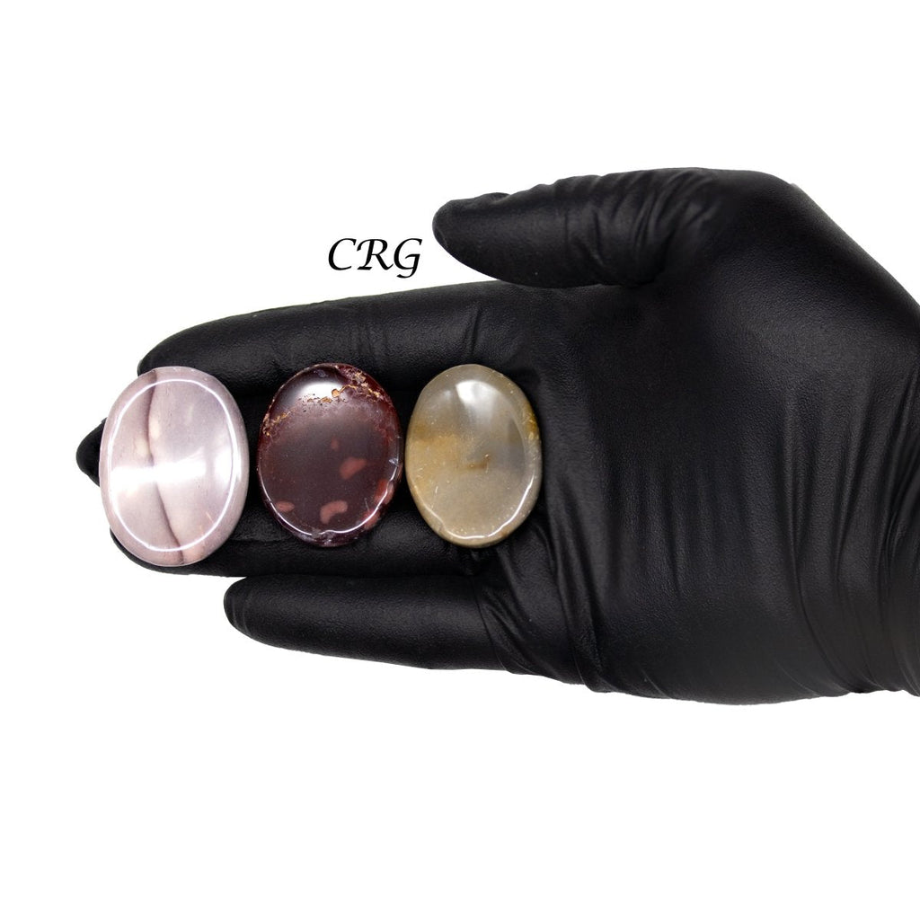 SET OF 4 - Mookaite Worry Stones w/ Thumb Indent / 1" Avg