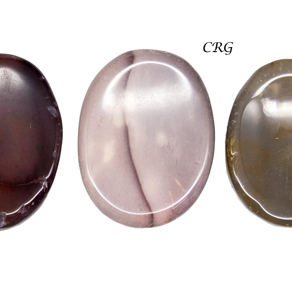 SET OF 4 - Mookaite Worry Stones w/ Thumb Indent / 1" Avg