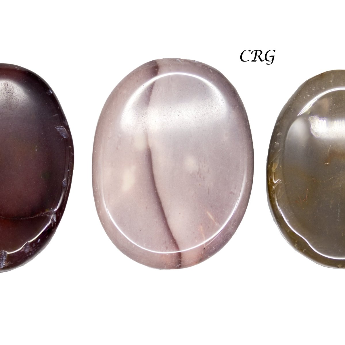 SET OF 4 - Mookaite Worry Stones w/ Thumb Indent / 1" Avg