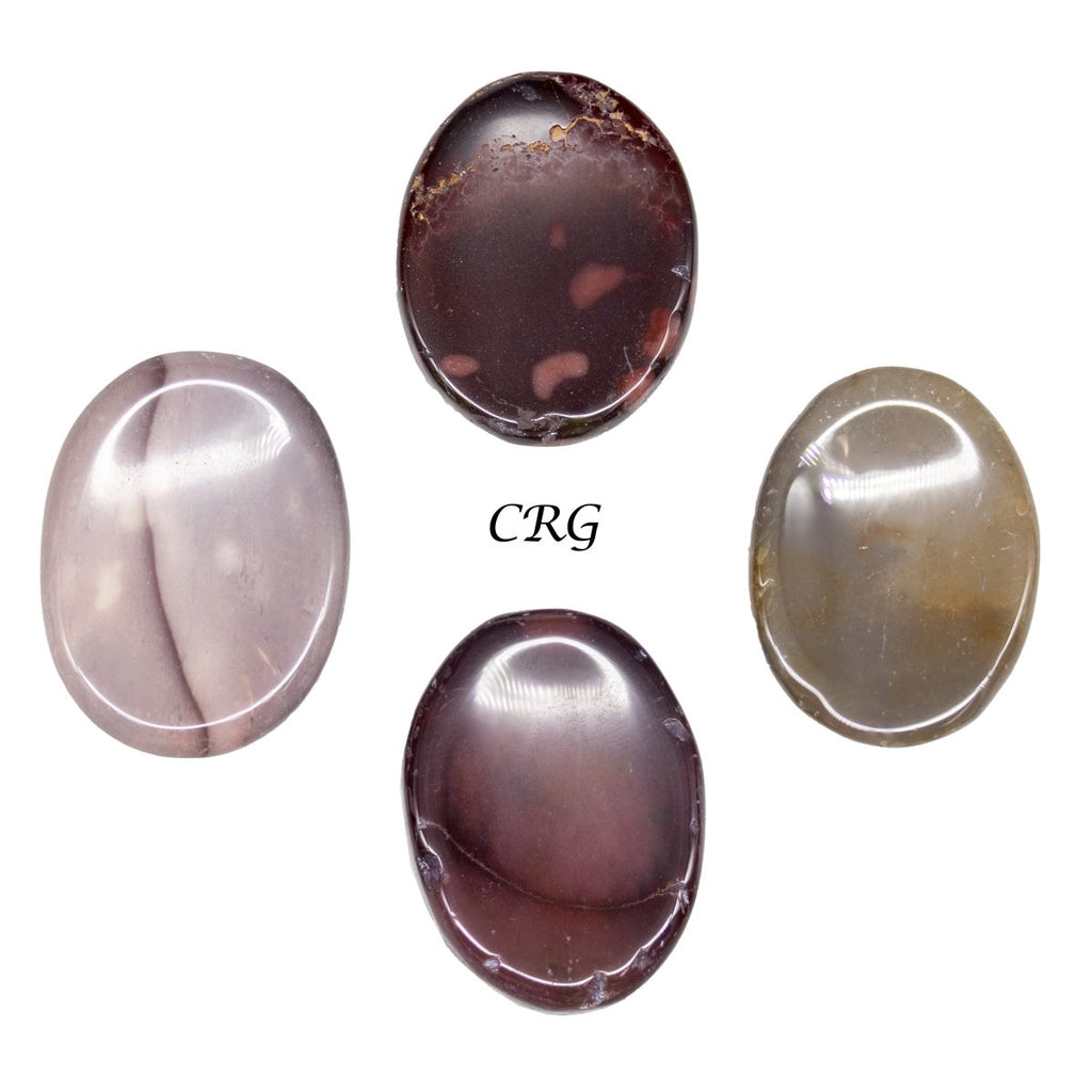 SET OF 4 - Mookaite Worry Stones w/ Thumb Indent / 1" Avg