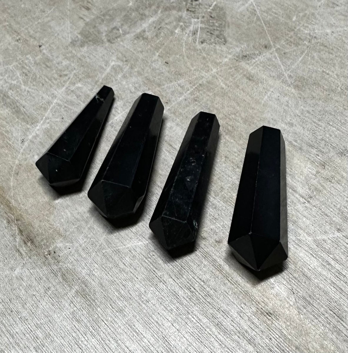 SET OF 4 - Obsidian Mini Double Terminated Wand / 1" AVG