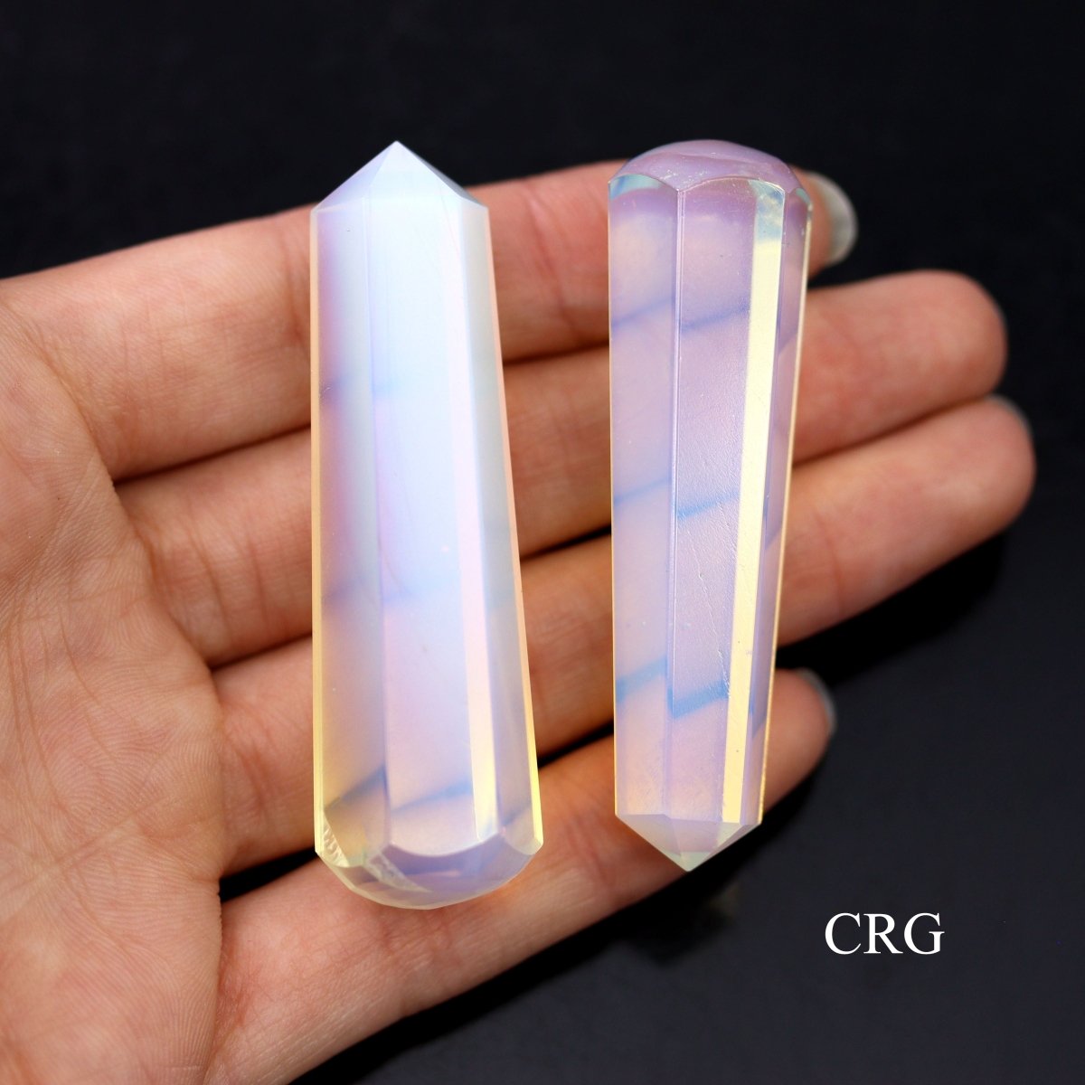 SET OF 4 - Opalite Wand with Smooth Round End / 2" AVG