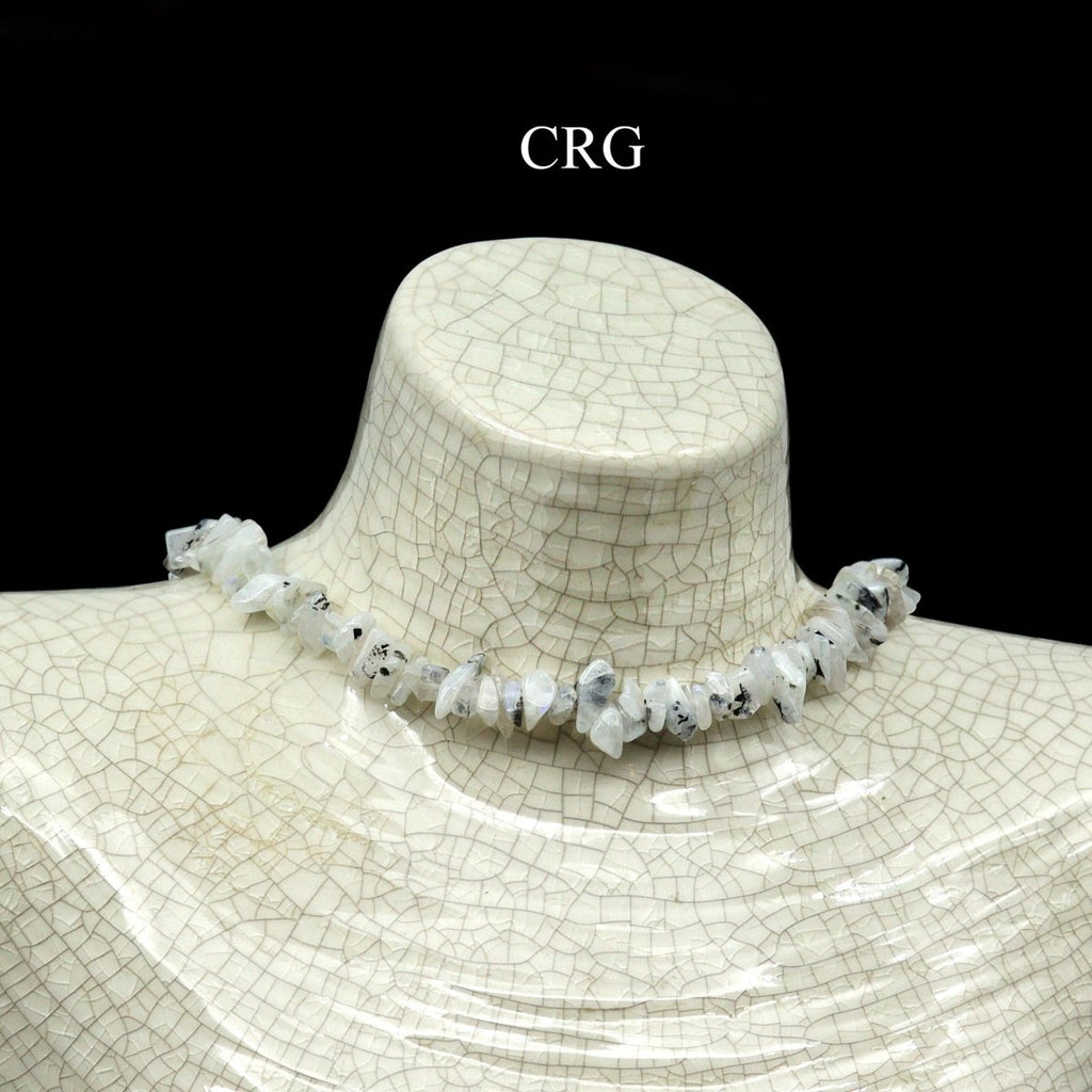 Rainbow Moonstone Strand Chip Choker Necklace (4 Pieces) (16 Inches)