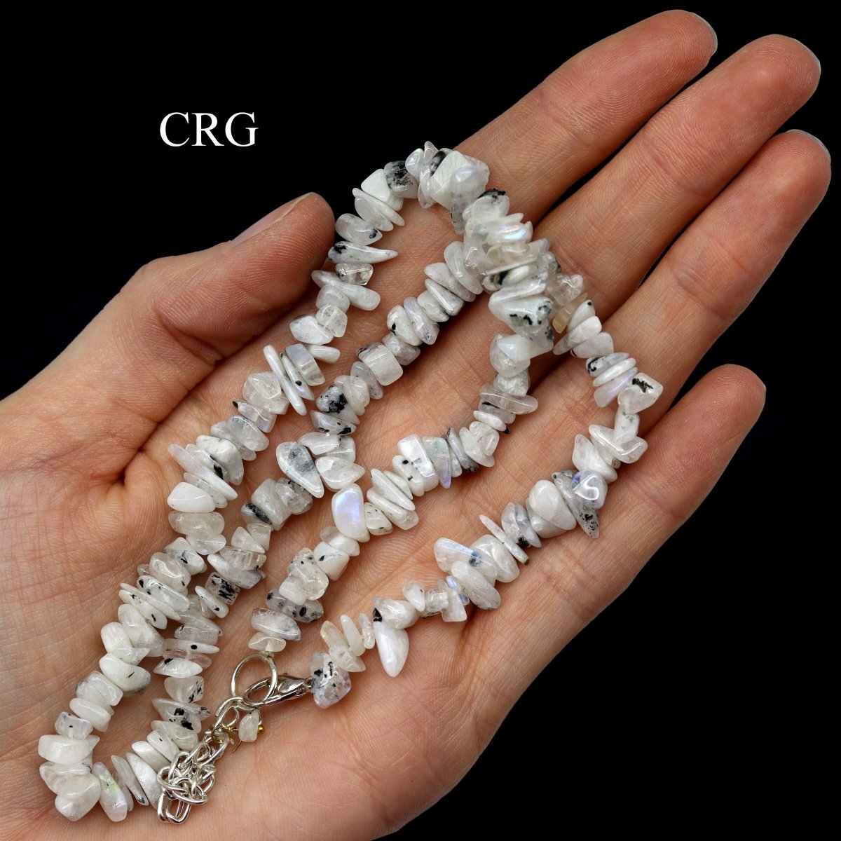 Rainbow Moonstone Strand Chip Choker Necklace (4 Pieces) (16 Inches)