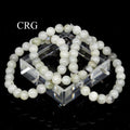 SET OF 4 - Rainbow Moonstone Premium Bead Stretch Bracelet / 10-15mm AVG