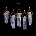 Blue Kyanite Pendant with Quartz and Gold Plated Swivel Bail (1.5 To 2 Inches) (4 Pieces)