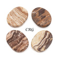 SET OF 4 - Red Banded Jasper Worry Stones w/ Thumb Indent / 1" Avg