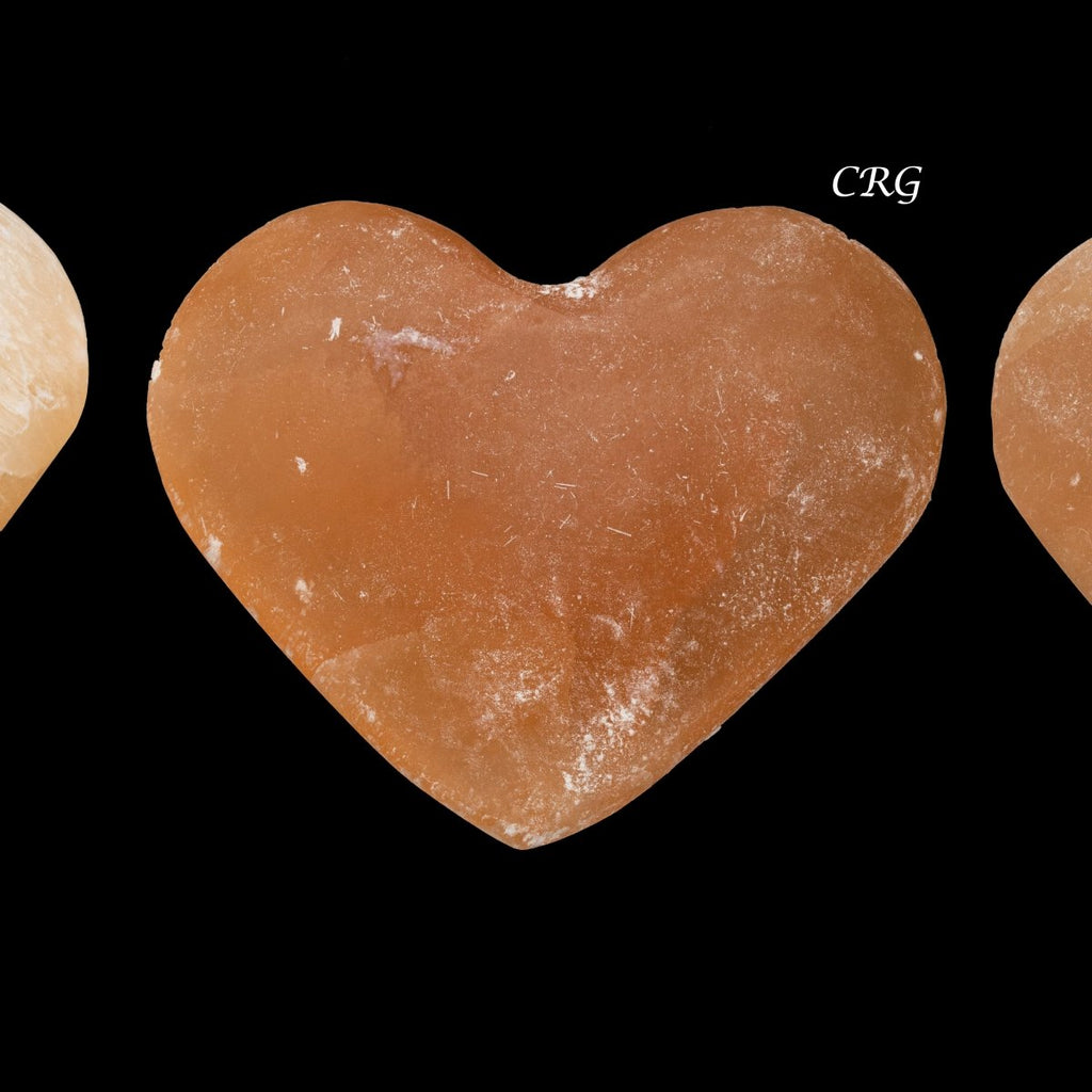 Set of 4 - Red Selenite Heart / 60mm