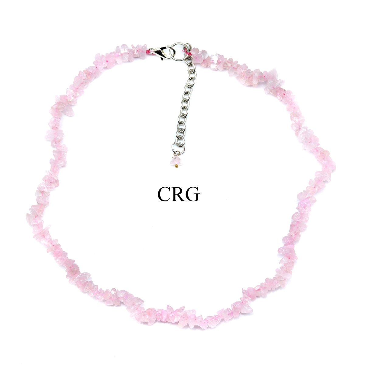 Rose Quartz Strand Chip Choker Necklace (4 Pieces) (16 Inches)