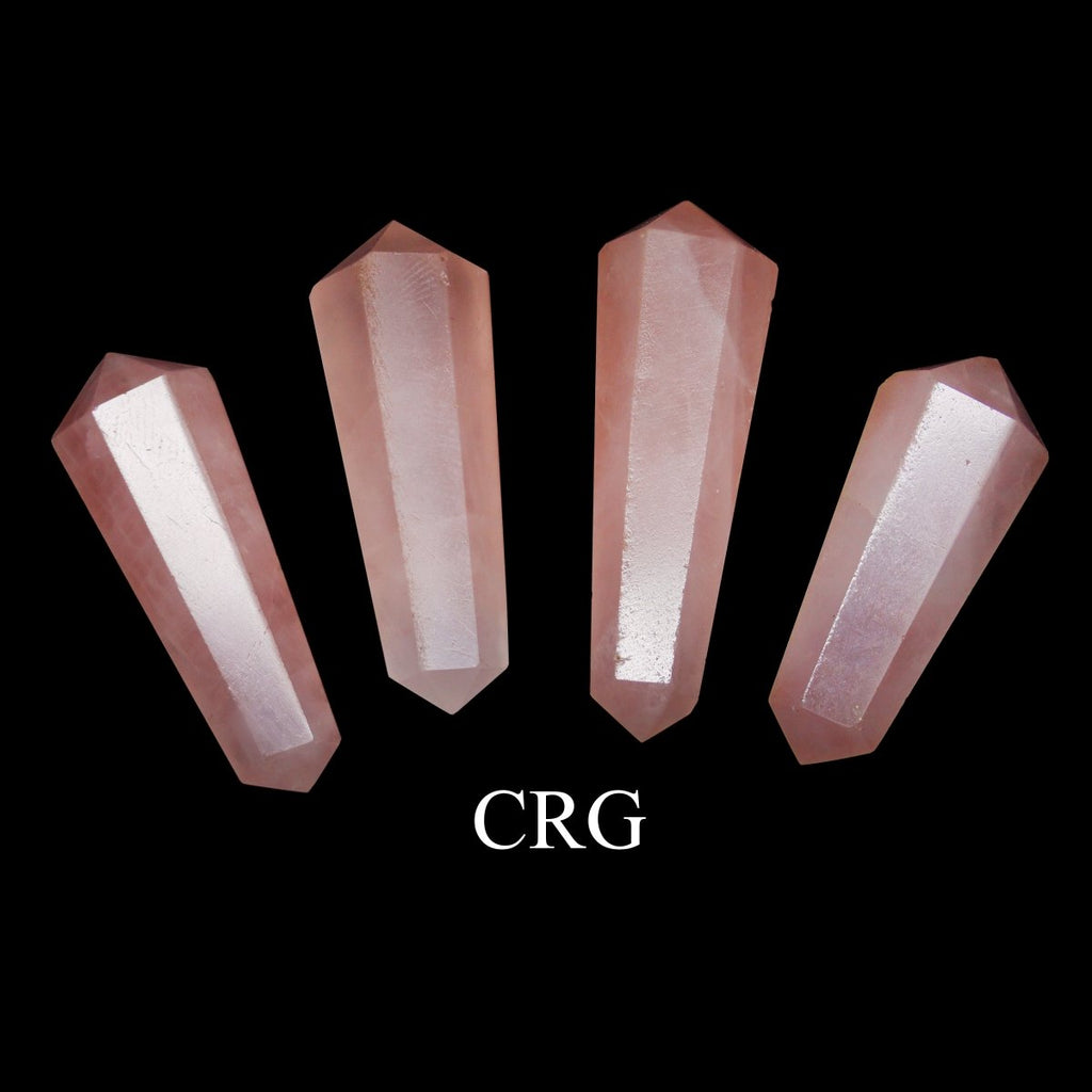 SET OF 4 - Rose Quartz Mini Double Terminated Points / 1" AVG