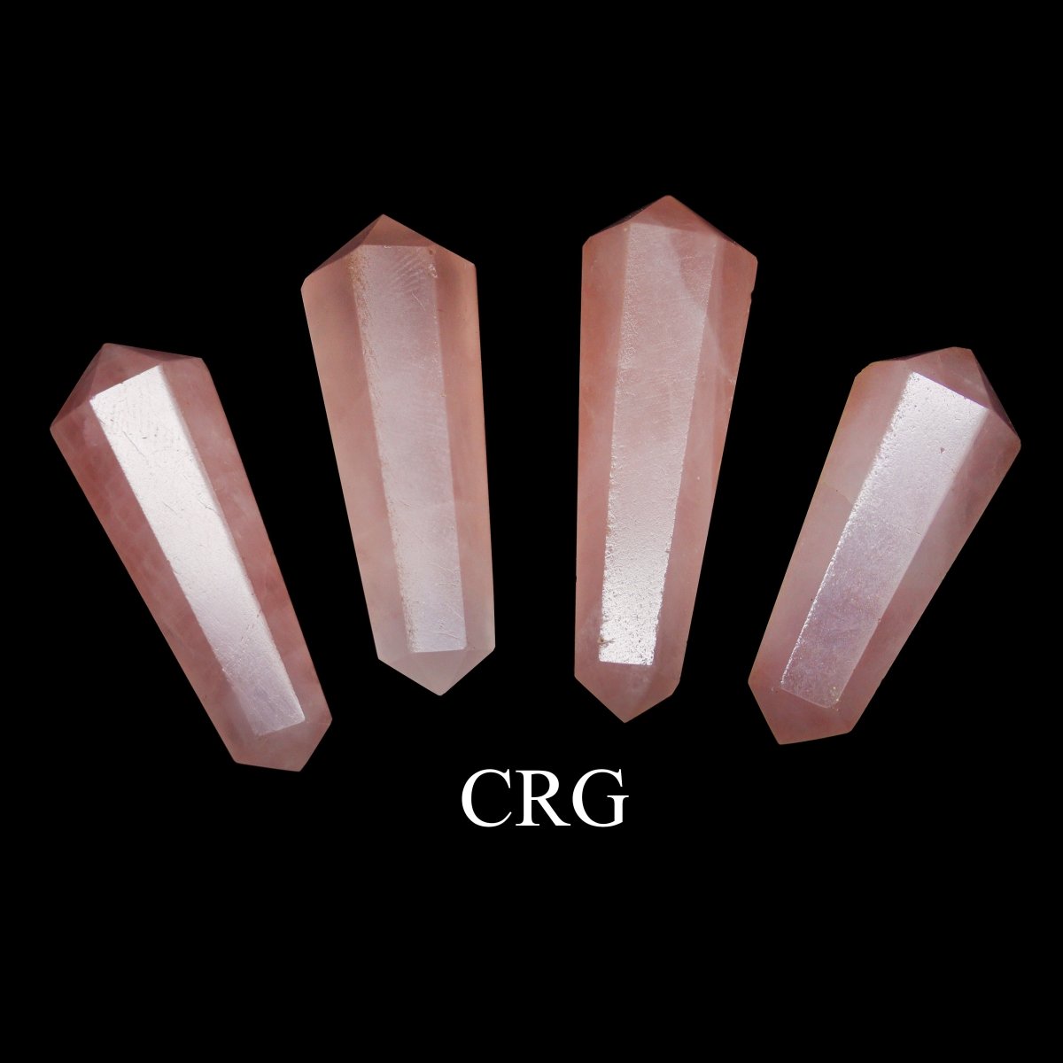SET OF 4 - Rose Quartz Mini Double Terminated Points / 1" AVG
