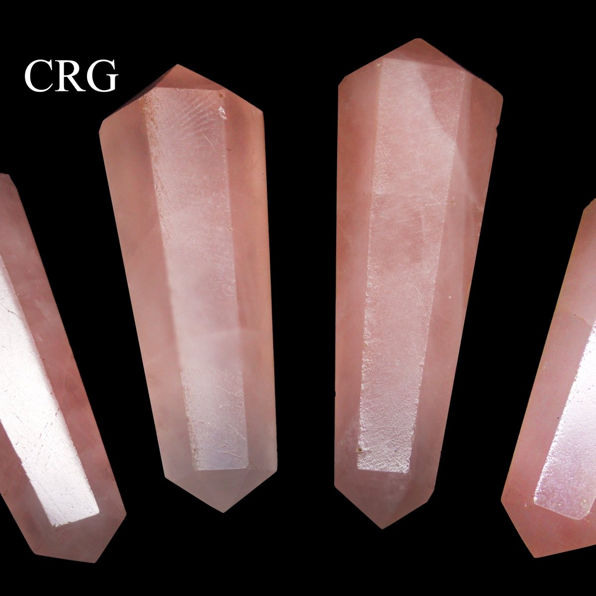 SET OF 4 - Rose Quartz Mini Double Terminated Points / 1" AVG