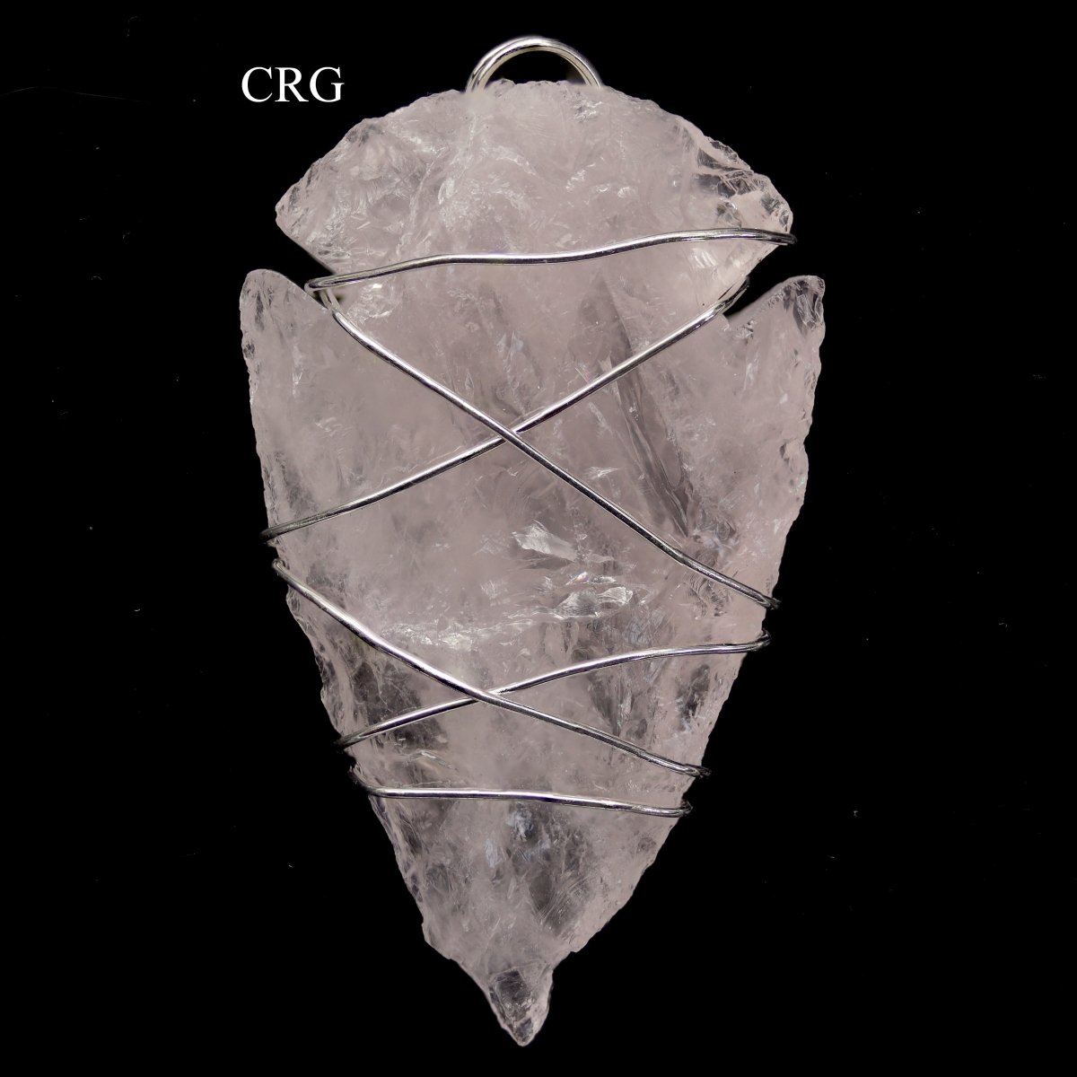 Rose Quartz Wire Wrapped Arrowhead Pendants - 1.5" - SET OF 4 (INJD)