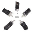 SET OF 4 - Rough Black Tourmaline Pendant with Silver Plating / 1-2" AVG
