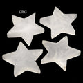 SET OF 4 - Selenite Flat Stars / 10cm AVG
