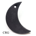 SET OF 4 - Shungite Crescent Moon Pendant / 55mm AVG