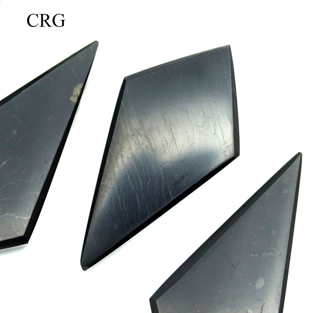 Shungite Diamond Drop Pendant with Drilled Hole (1.5 Inches) (4 Pieces)