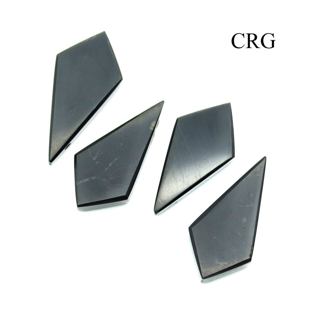 Shungite Diamond Drop Pendant with Drilled Hole (1.5 Inches) (4 Pieces)