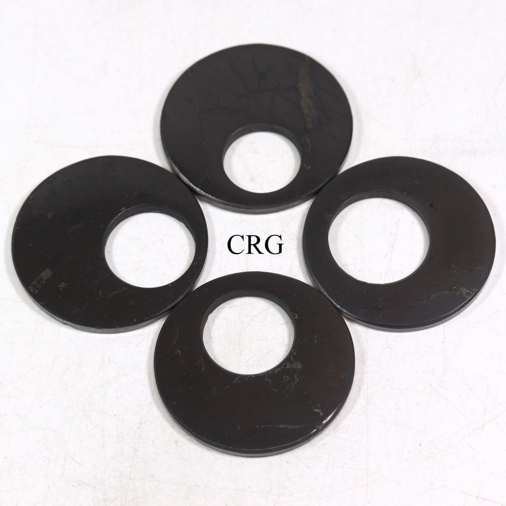Shungite Hoop Pendant (2.5 Inches) (4 Pieces)