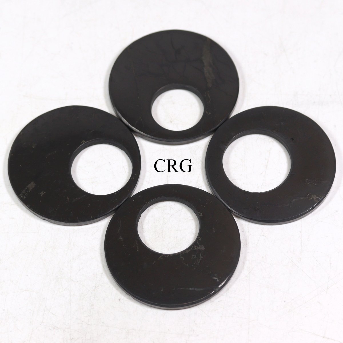 Shungite Hoop Pendant (2.5 Inches) (4 Pieces)