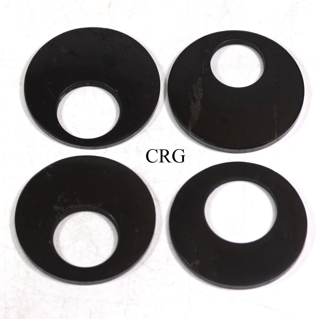 Shungite Hoop Pendant (2.5 Inches) (4 Pieces)