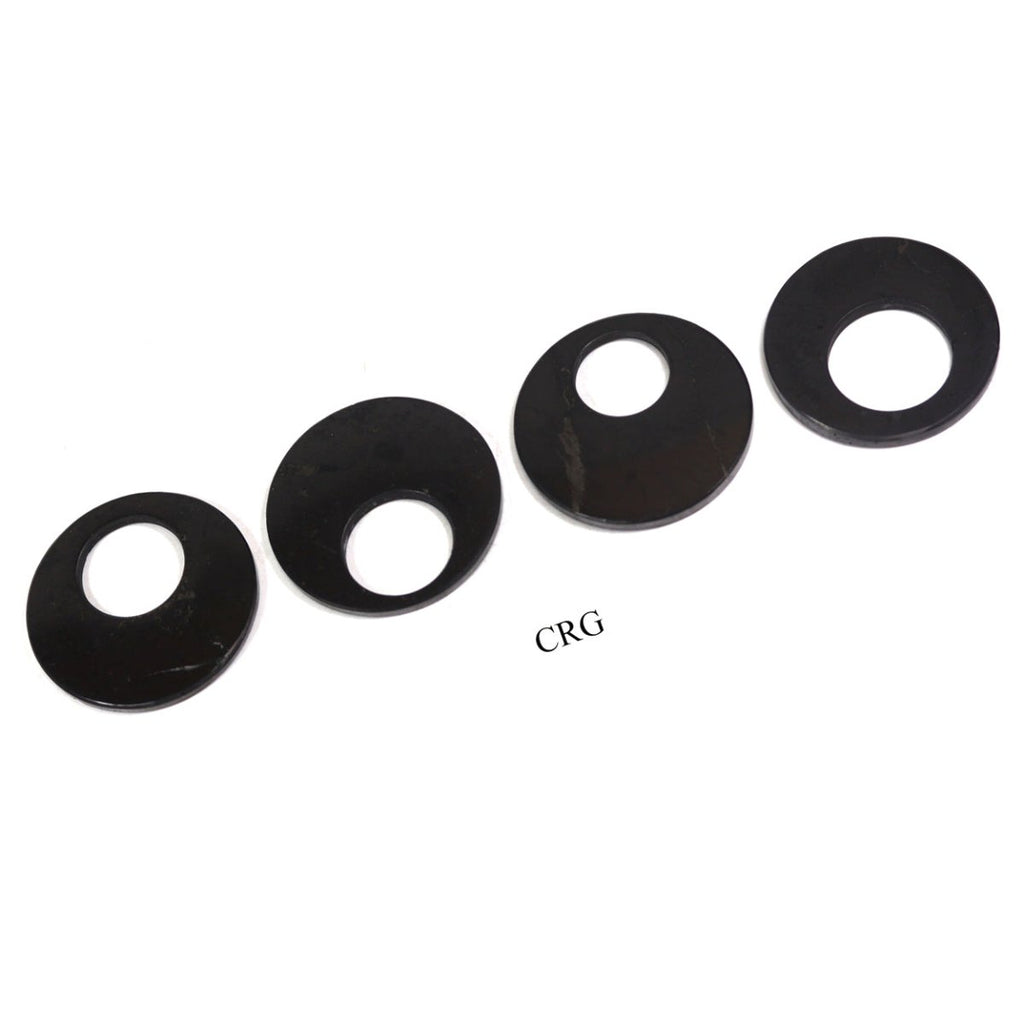 Shungite Hoop Pendant (2.5 Inches) (4 Pieces)