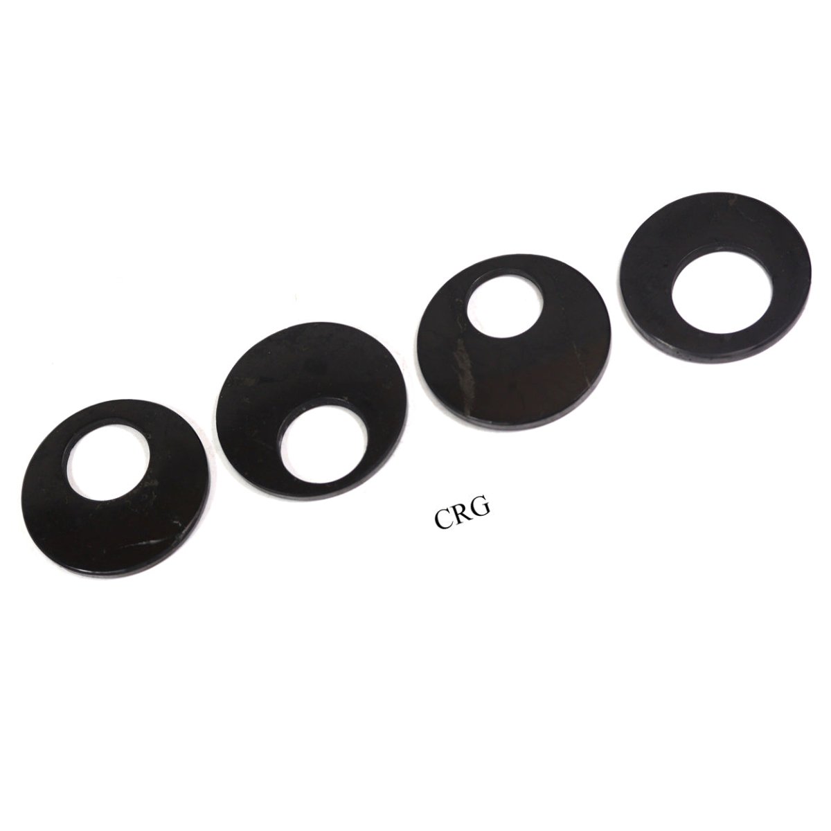 Shungite Hoop Pendant (2.5 Inches) (4 Pieces)
