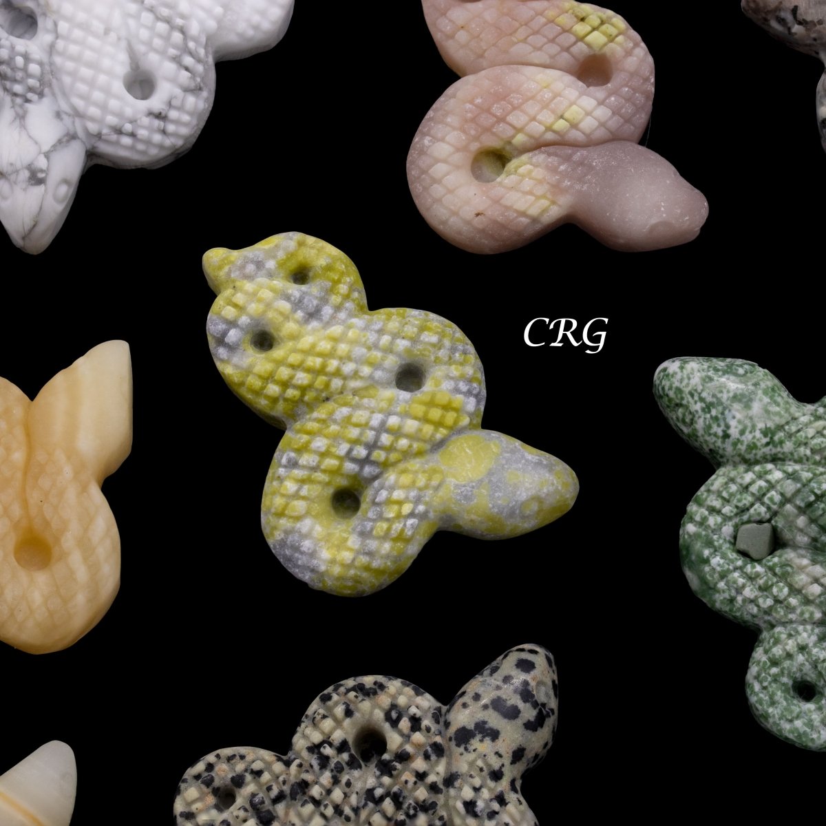 Snakes Gemstone Crystal Carving (4 Pieces)