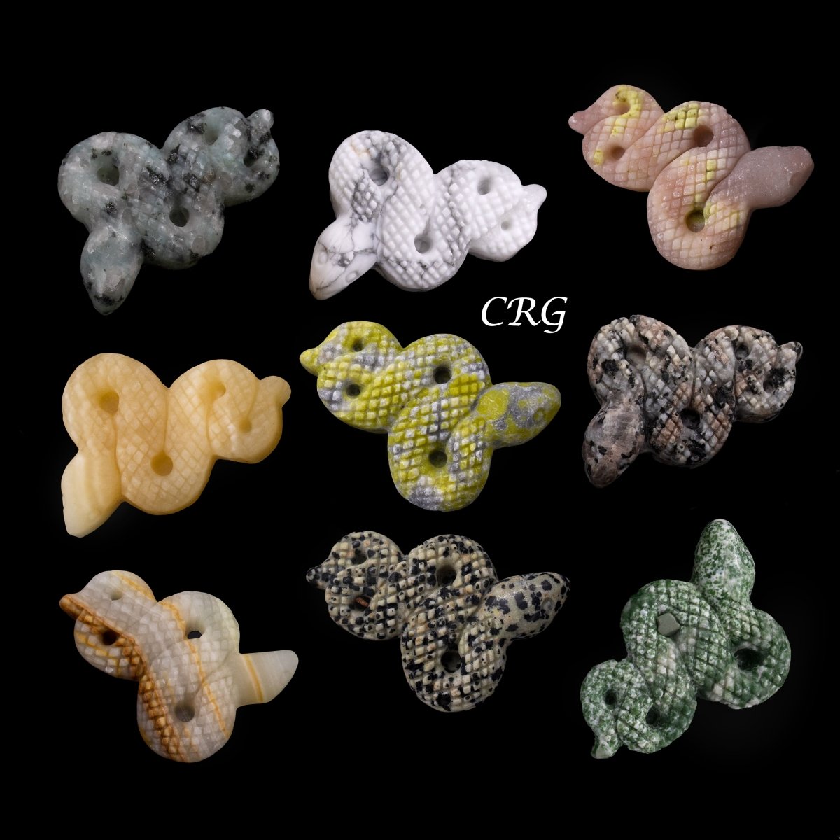 Snakes Gemstone Crystal Carving (4 Pieces)