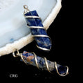 SET OF 4 - Sodalite Pencil Point Pendant w/ Silver Wire Wrapping / 1" Avg
