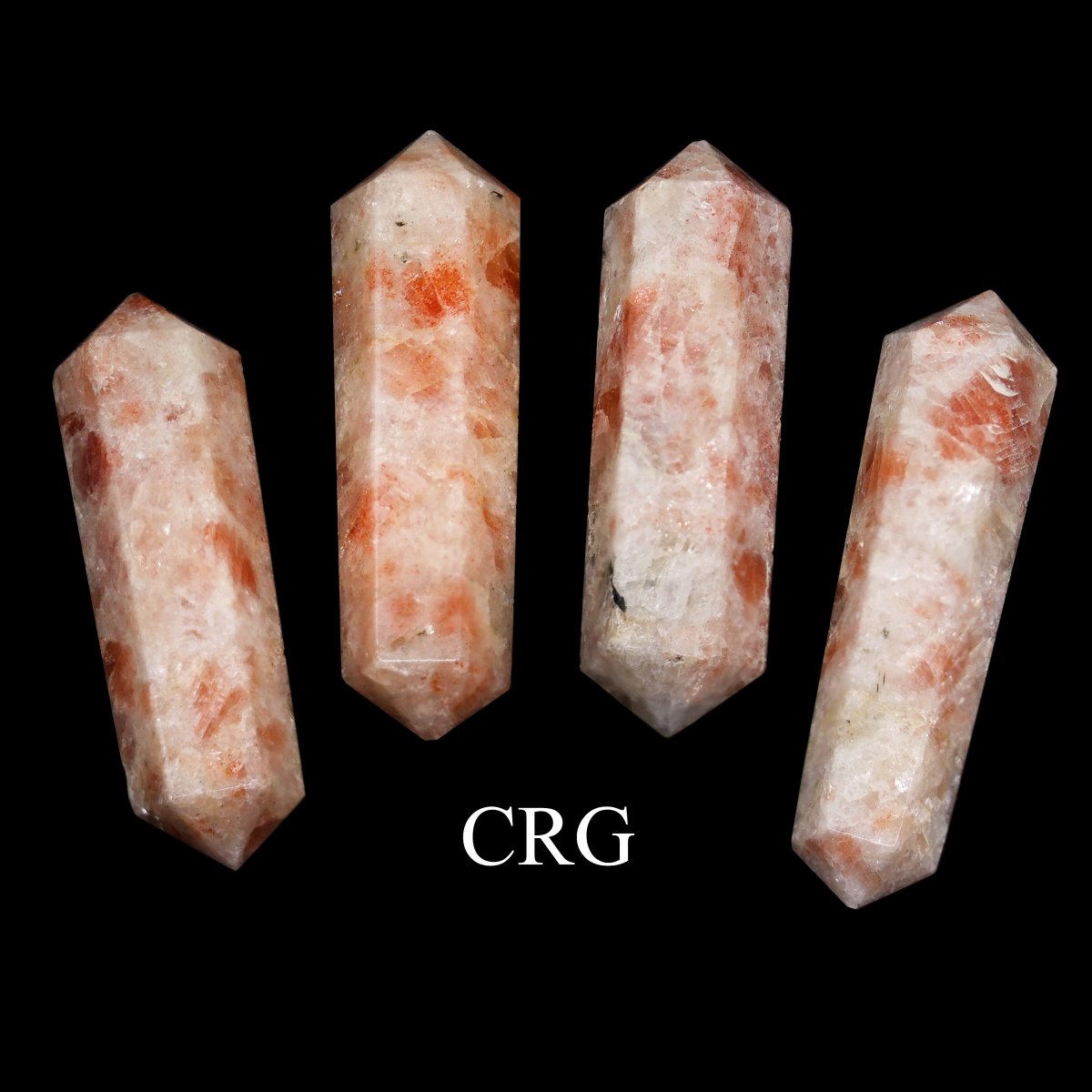 SET OF 4 - Sunstone Mini Double Terminated Points / 1" AVG