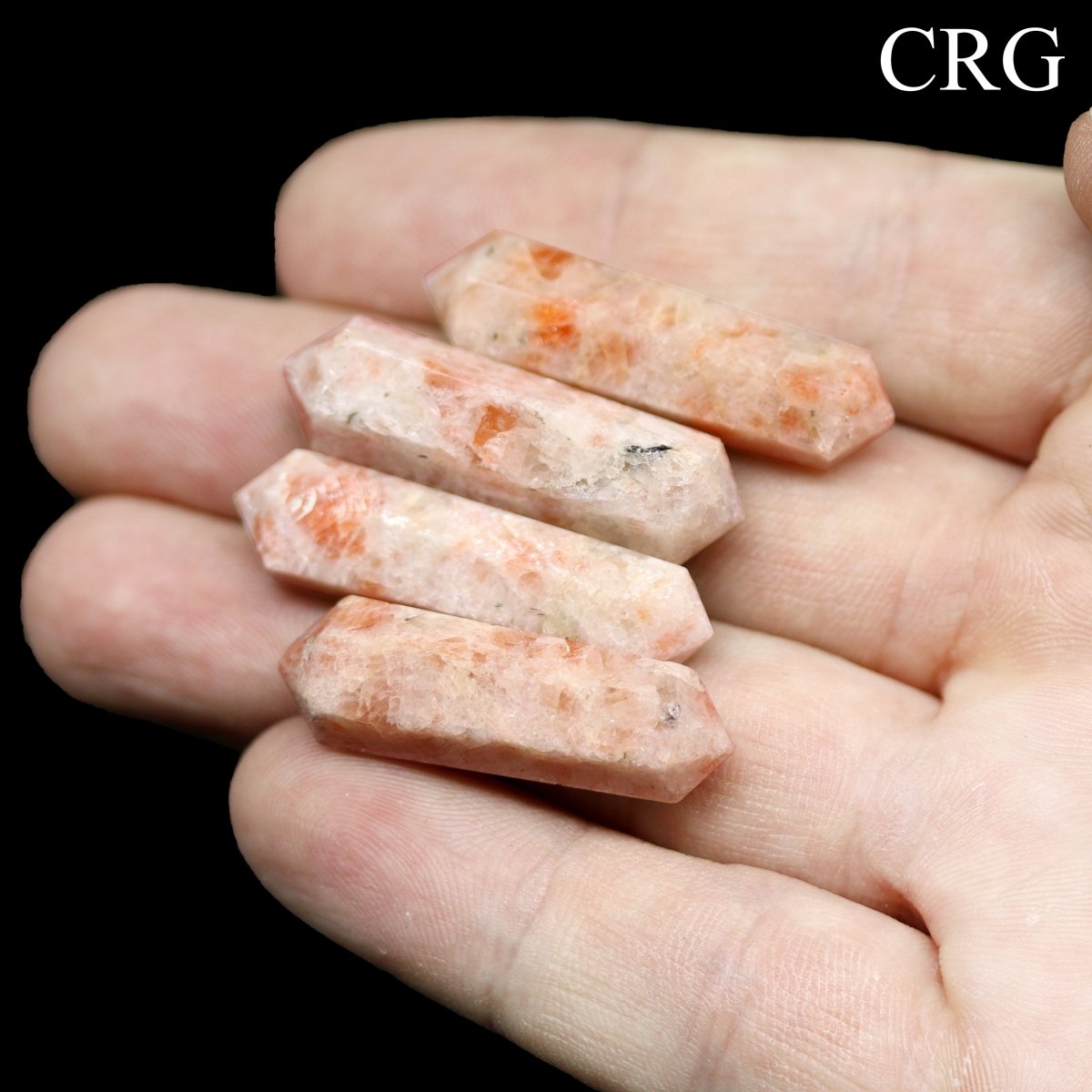 SET OF 4 - Sunstone Mini Double Terminated Points / 1" AVG