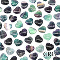 SET OF 4 - Tiny Rainbow Fluorite Heart / 30mm AVG